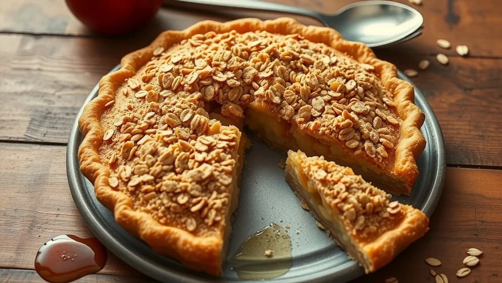 Äppelpaj med havregryn och sirap