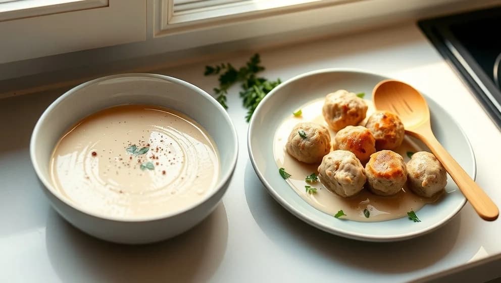 Enkel gräddsås till köttbullar som smakar gott