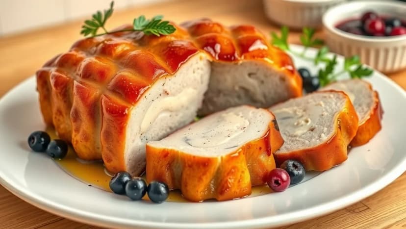 Fläskytterfilé i sockerkaksform med lingon