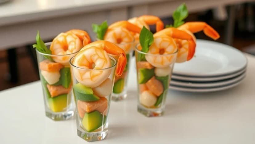 Förrätt räkor i glas hemma