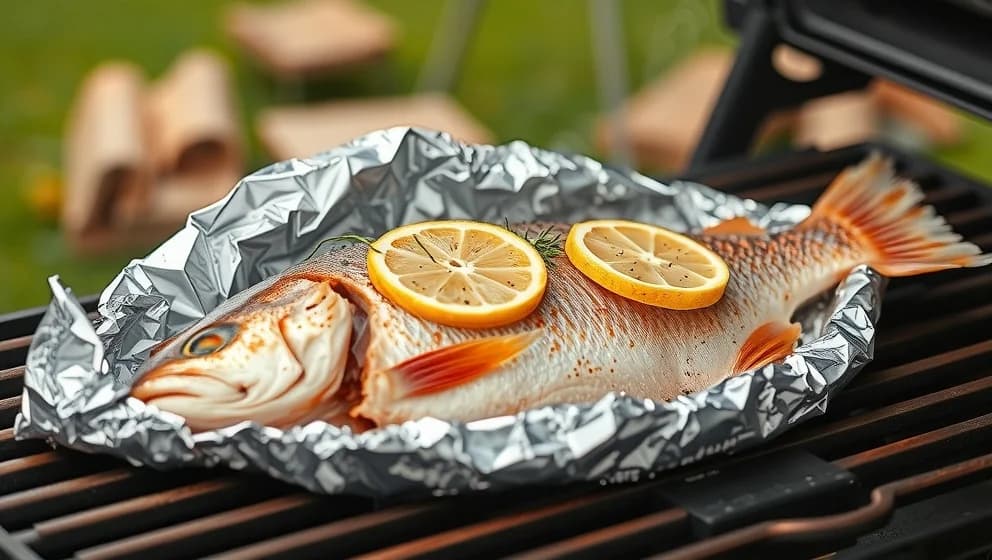 Grilla torsk i folie hemma