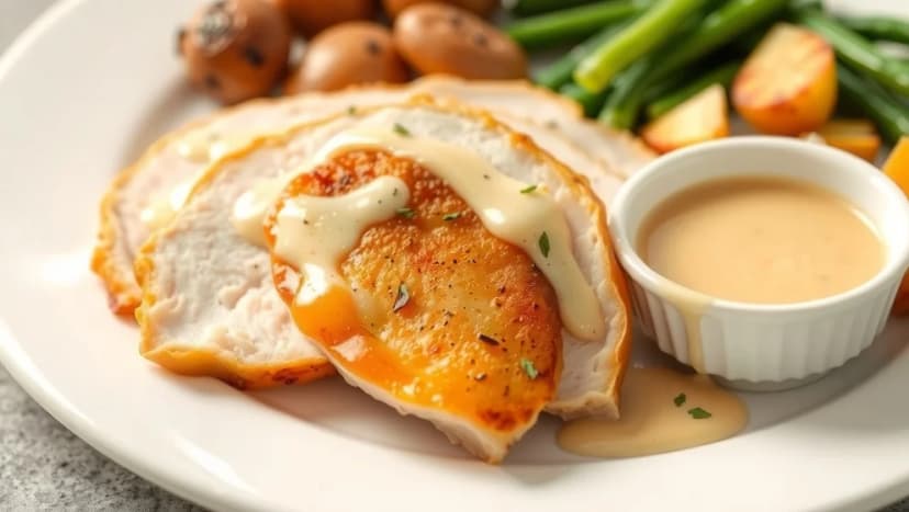 Kalkonfilé i ugn med mammas underbara sås