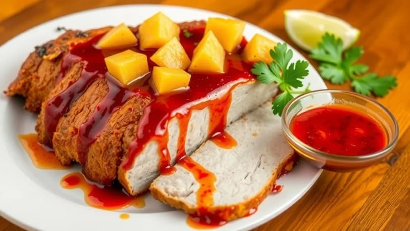 Kassler med ananas och chilisås hemma