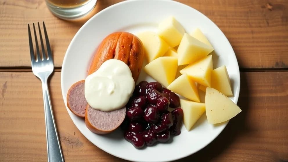 Kokt falukorv med pepparrotssås hemma