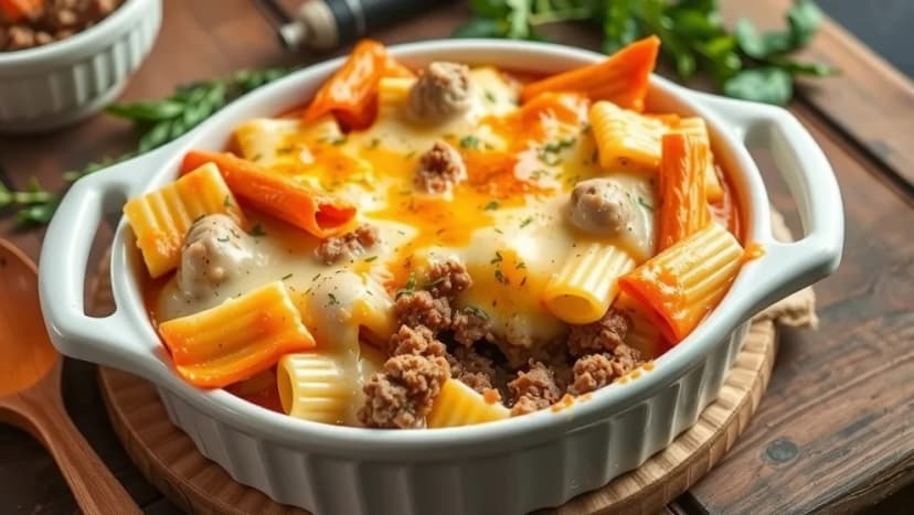 Krämig pastagratäng med köttfärs hemma