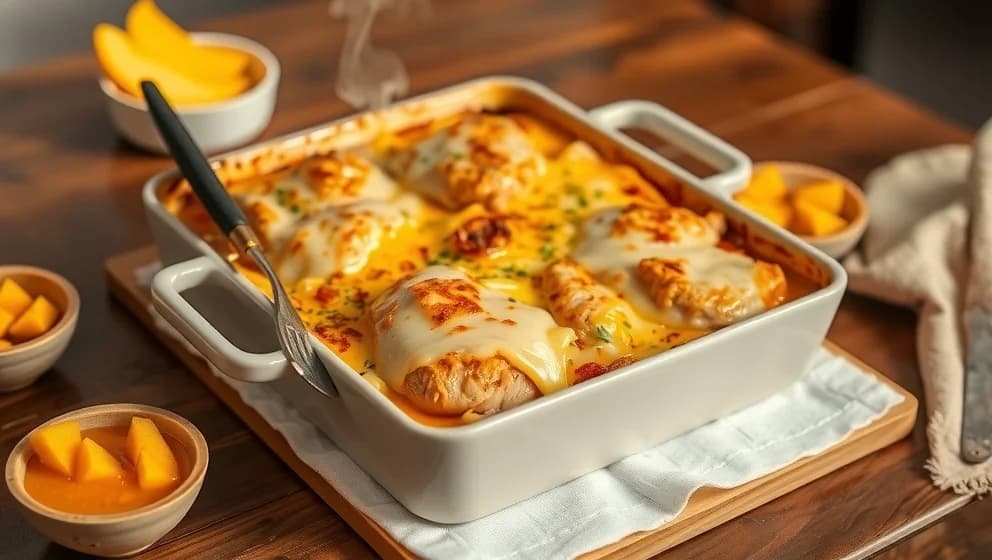 Kycklinggratäng med mango chutney hemma