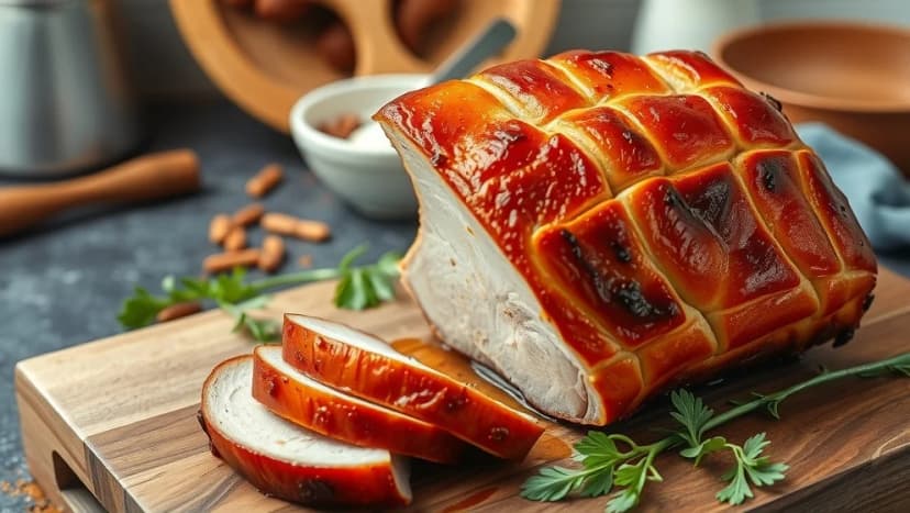 Långbakad fläsksida i ugn som blir saftig