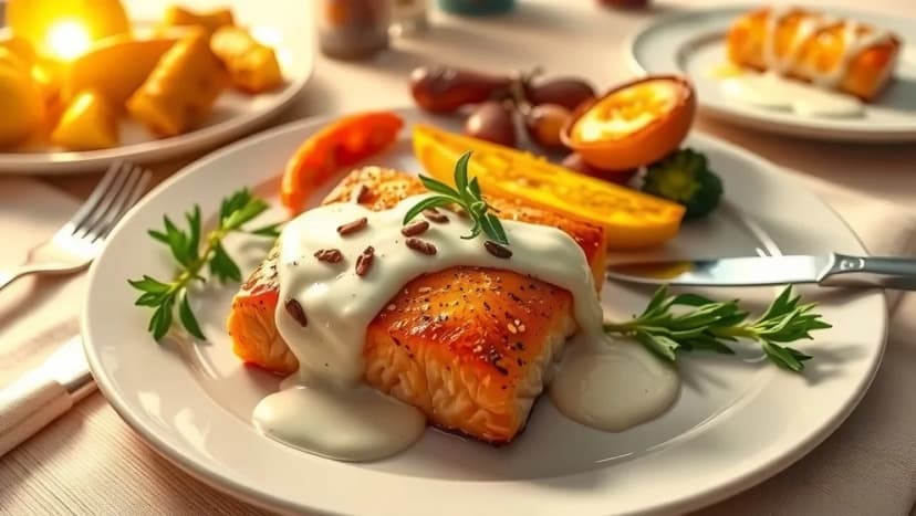 Lax i ugn med krämig sås som alla älskar