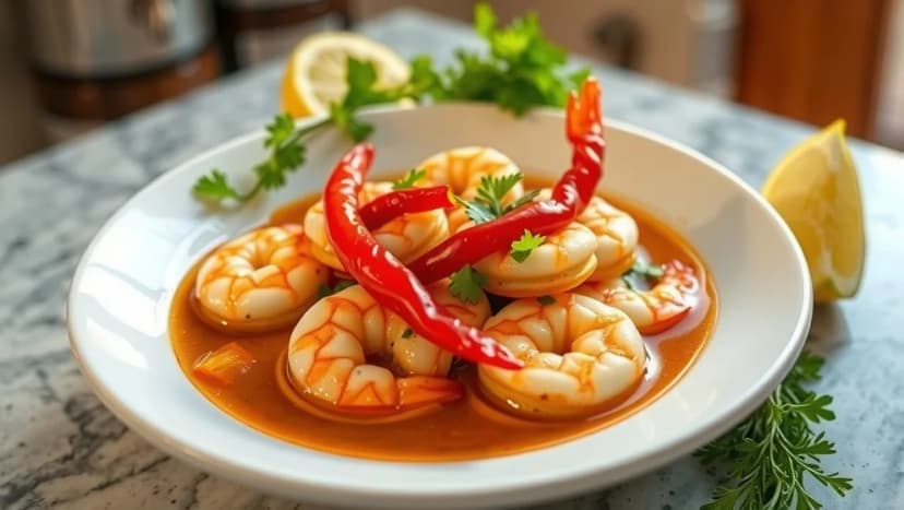 Mauds hetaste räkor med vitlök och chili