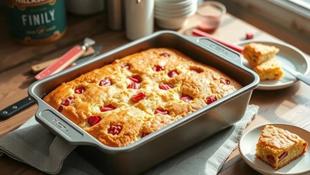 Rabarberkaka i långpanna från Fredriks fika