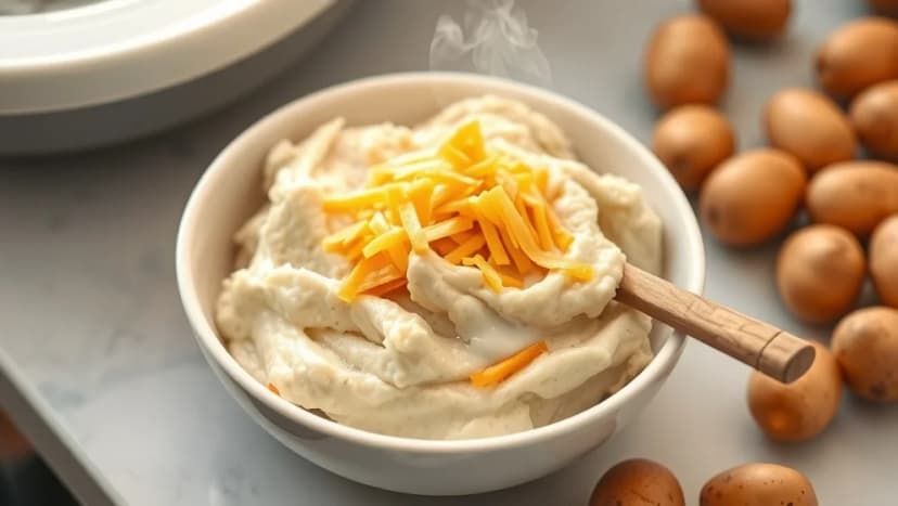 Smashad potatis med ost hemma